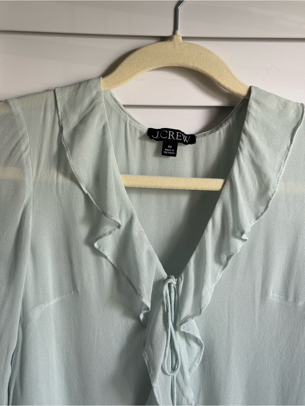 Mint Ruffle Tie-Front Blouse - Picture 4 of 7